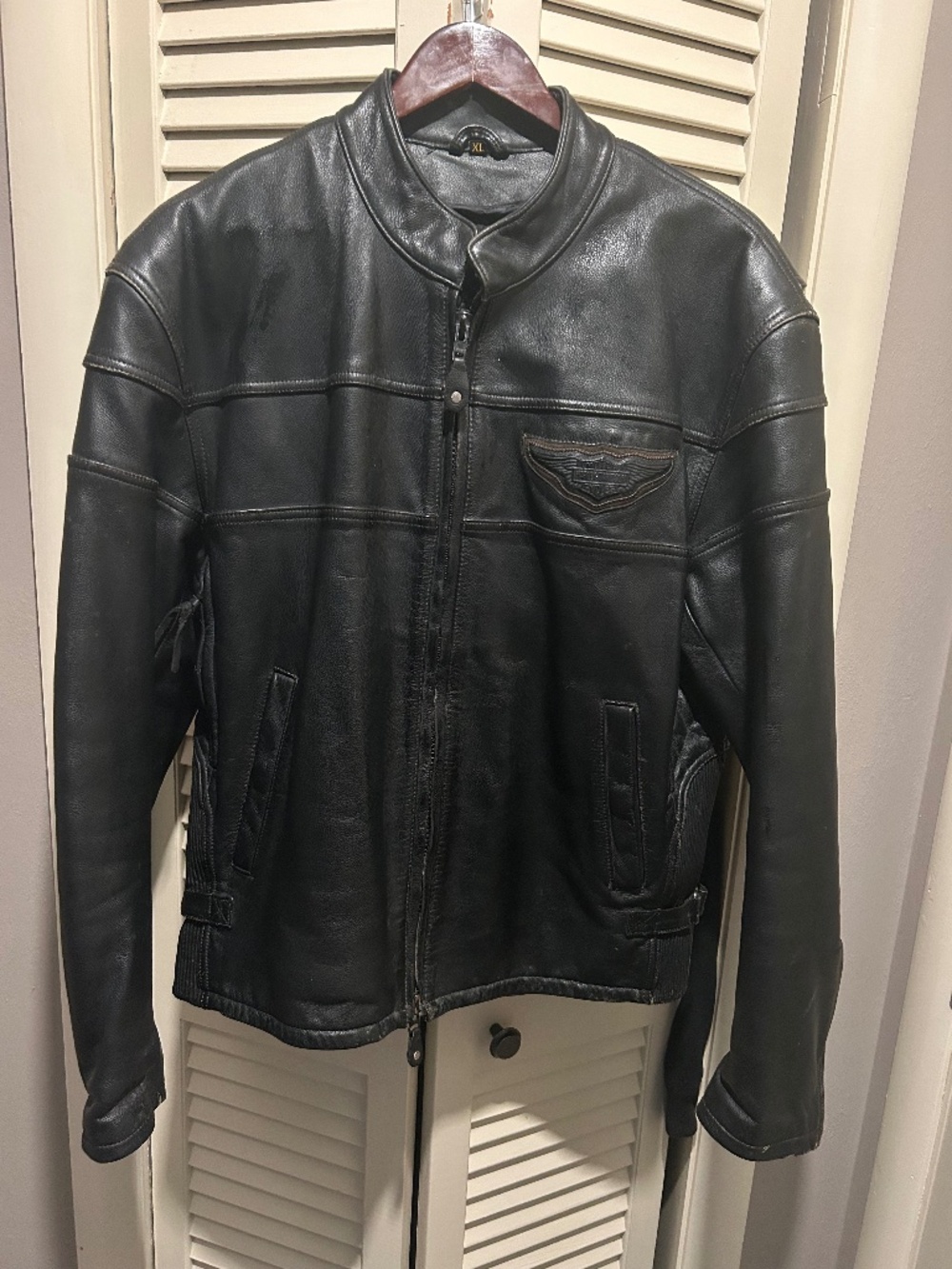 Men's Harley Davidson Distress Black Leather Jacket